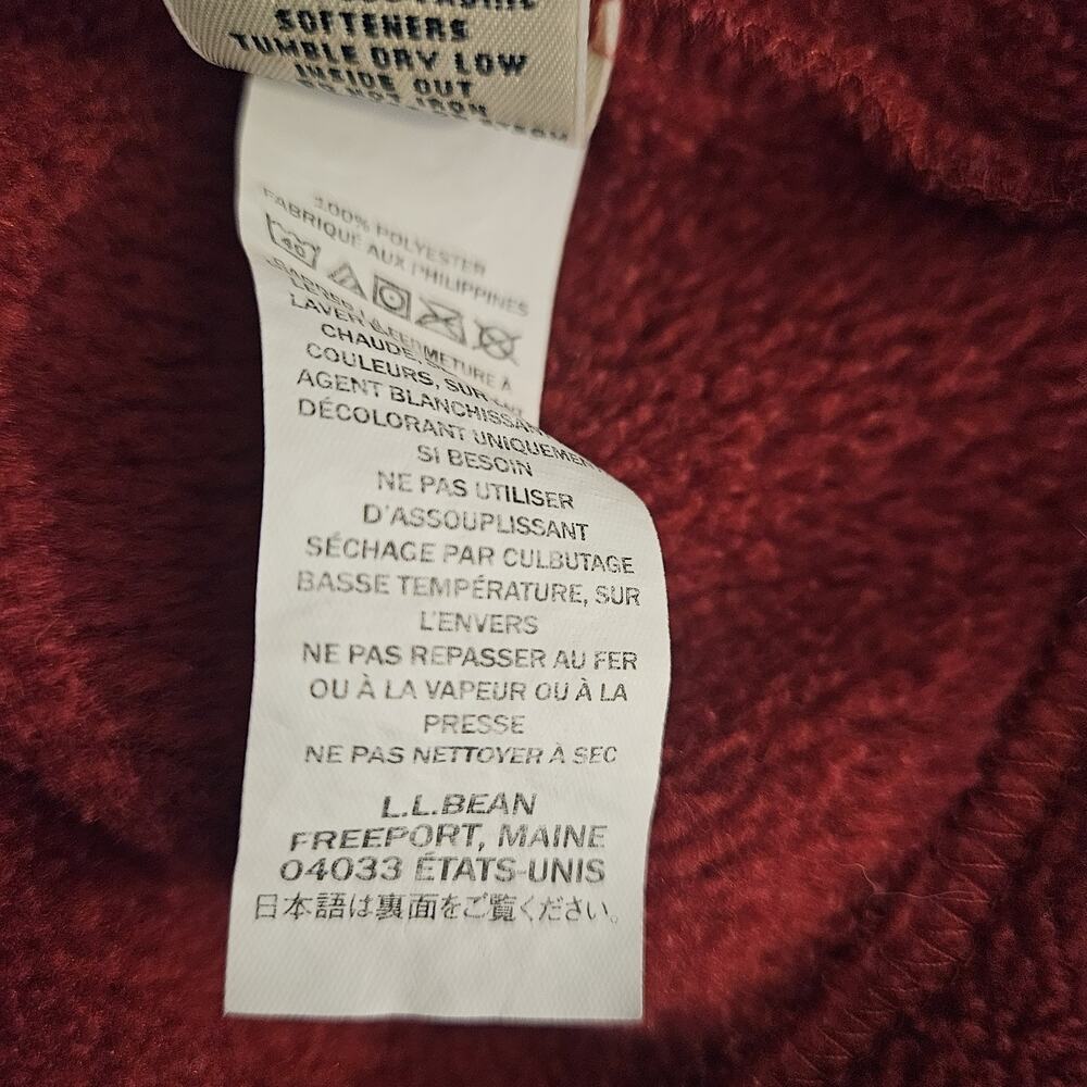 LL Bean Robe Womens M Winter Fleece Rose Zip Front Lounge 297820 Pockets - Picture 7 of 7